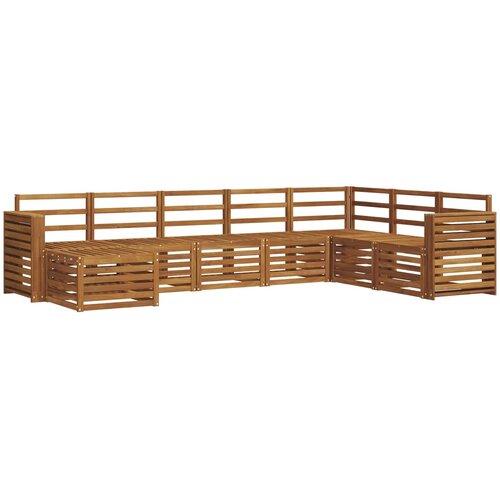  Set vanjskih sofa 8 kom. Prirodna Smeđa 310 x 191,5 x 73 cm Slike