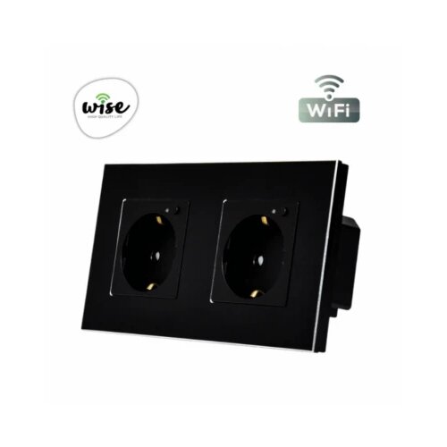 Wise wifi pametna utičnica, modularna dupla - aluminijumski panel - 16A Slike