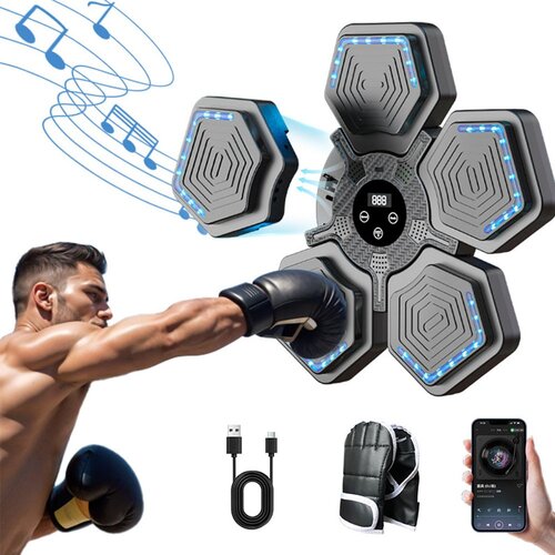 INF Pametni glasbeni boksarski stroj: Bluetooth, nastavljiva hitrost za vadbo Black, (5000136356) Cene