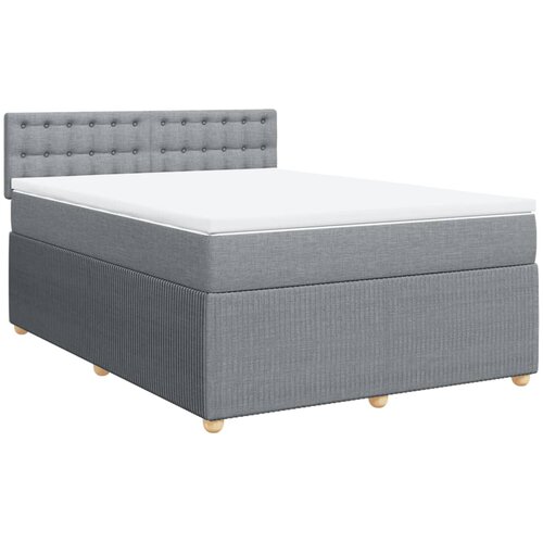 Maison Chic Box spring posteljni - Vzmetna postelja z vzmetnico svetlo siv 140x190 cm blago SL24186, (21890809) Cene
