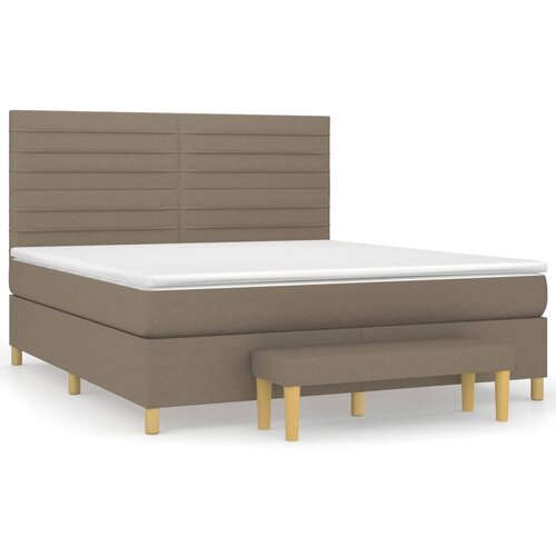 Maison Chic Box spring postelja - Vzmetna postelja z vzmetnico taupe 180x200 cm blago SL14637, (21881839) Cene