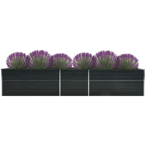 vidaXL Povi&scaron;ena vrtna gredica pocinčani čelik 400x80x77 cm antracit Cijene