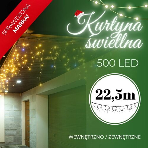  Božićna LED zavjesa s efektom treperenja 500 LED toplo bijela Cene