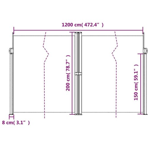 vidaXL Bočna tenda na uvlačenje bijela 180x1000 cm Cijene