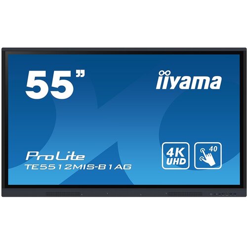 Iiyama 55" iiWare10 , Android 11, 40-Points PureTouch IR with zero bonding, 3840x2160, UHD IPS panel, Metal Housing, Fan-less, Speakers 2x 16W front, VGA, HDMI 3x HDMI-out, USB-C with 65W PD (front), Audio mini-jack and Optical Out (S/PDIF), USB Touch Inter TE55 Cene