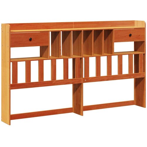 VidaXL Uzglavlje sa spremi&amp;scaron;tem vo&amp;scaron;tano smeđe 200cm od masivne borovine Slike