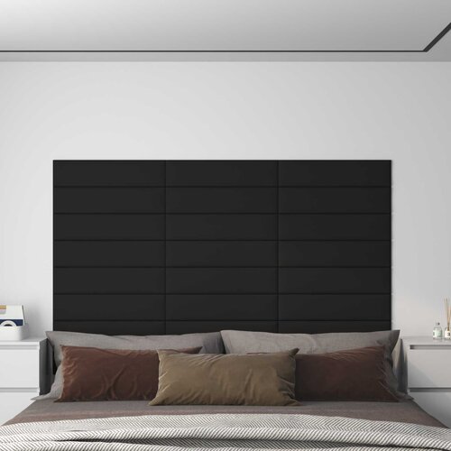  Zidna uzglavlja 12 pcs Crna 60 x 15 cm tkanina Cijene