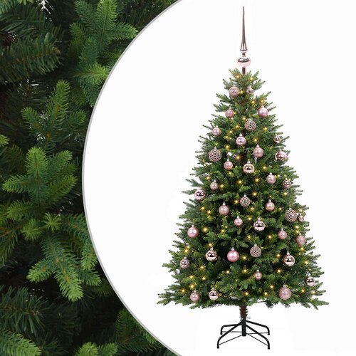  Umjetno božićno drvce s kuglicama 150 cm 150 LED lampica Slike