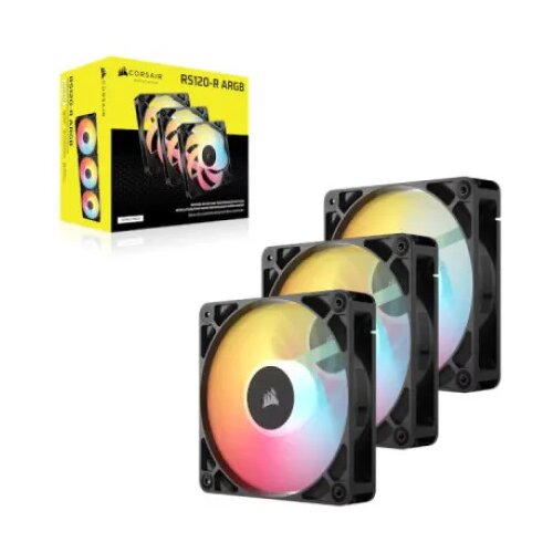 Corsair ventilatori 3x RS120-R argb 120mm pwm-triple pack - crni, CO-9050196-WW Slike