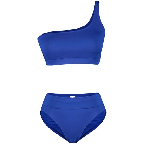 Trendyol Saxe Blue One-Shoulder High Waist Regular Bikini Set Cene