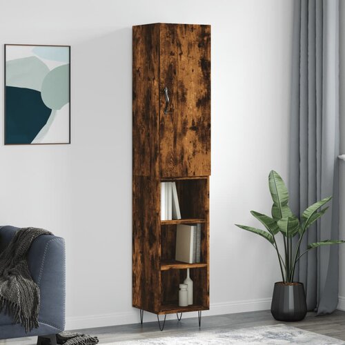vidaXL Visoka omara dimljeni hrast 34,5x34x180 cm inženirski les Cene