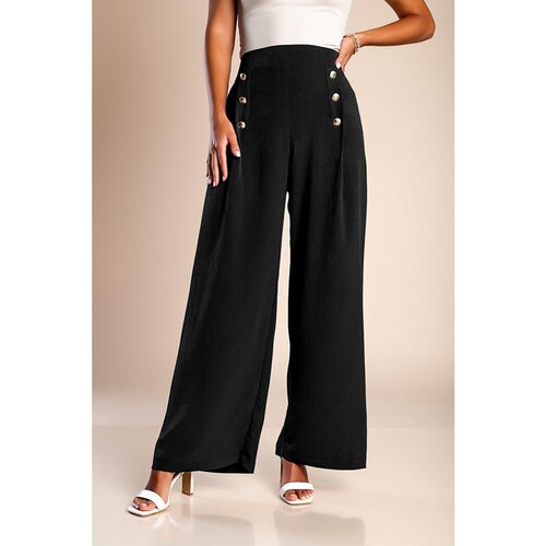 Fenzy Elegantne Duge Hlače S Gumbima, Crne Cijene