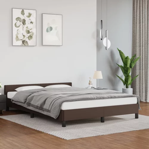 vidaXL Okvir za krevet s uzglavljem smeđi 140x200 cm od umjetne kože