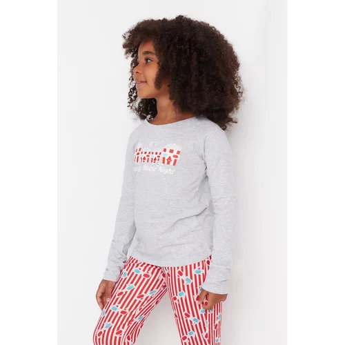 Trendyol Multi Color Printed Girl Knitted Pajamas Set