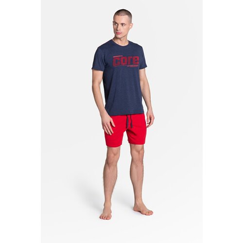 Henderson oxford pajamas 38285-59X navy blue-red Slike