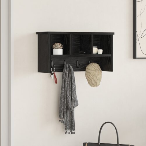 vidaXL Nadwyčajna obešalnik za plašče Črni hrast 50 x 16 x 26 cm Cene