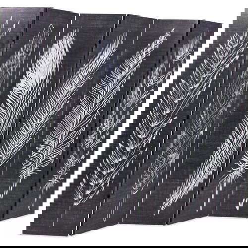 Maison Chic Zložljiv Paravan - Sobne pregrade 228x170 cm perje črn in bel, (22111805) Cene