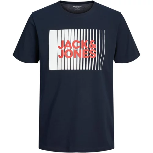 Jack & Jones Majica mornarsko plava / crvena / prljavo bijela