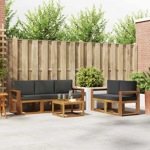  Set vanjskih sofa 6 kom. Prirodna i antracit Cijene