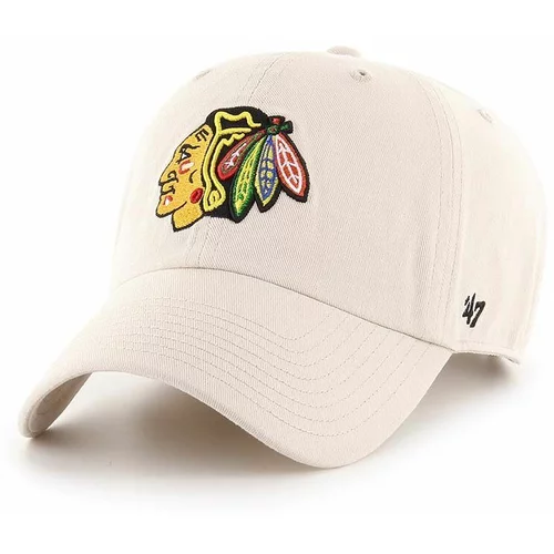 47 Brand Pamučna kapa sa šiltom NHL Chicago Blackhawks boja: bež, s aplikacijom