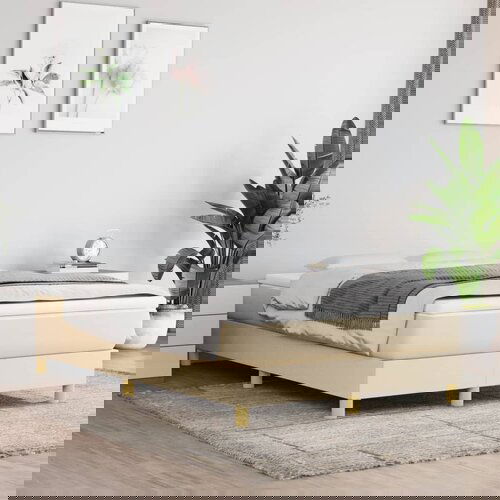 The Living Store Posteljni okvir krem 120x200 cm blago - Box Spring Posteljni Okvir, (21517658) Slike