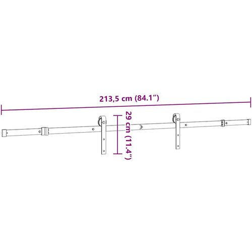  Gornja vodilica za klizna vrata 213 5 cm čelični crni Slike