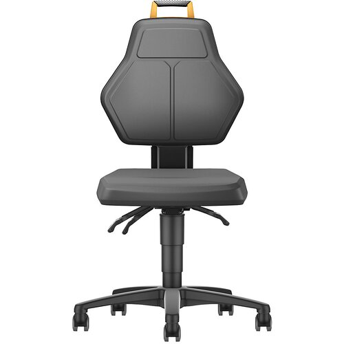 eurokraft pro Vrtljiv delovni stol, črn, s kolesi, oblazinjenje iz PU-pene Cene