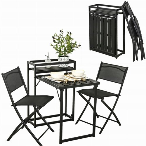 Jumi Garden Zložljiva balkonska garnitura - miza, 2 stola, (22065351) Slike