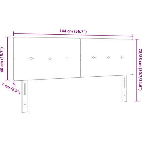  LED uzglavlje s gumbićima u tamnosmeđoj boji 72 cm od tkanine Slike