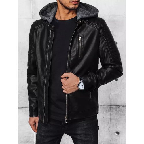 DStreet Men's Black Leather Jacket Slike