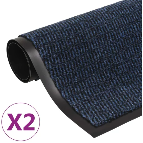 vidaXL Otirači za prašinu 2 kom pravokutni čupavi 90 x 150 cm plavi