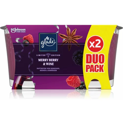 Glade Merry Berry & Wine dišeča sveča duo 2x129 g