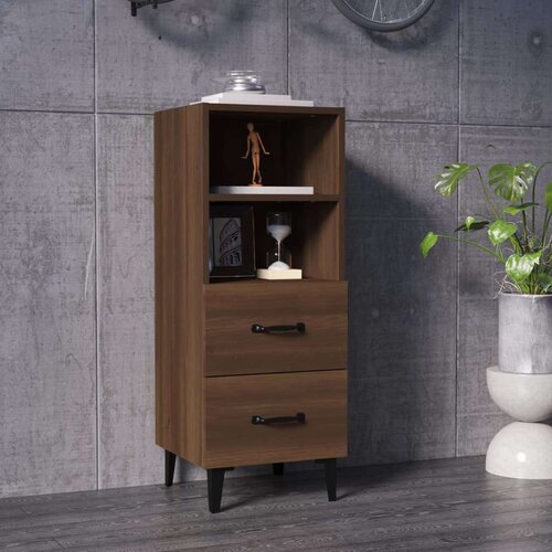  Komoda rjavi hrast 34,5x34x90 cm konstruiran les, (20654181) Slike