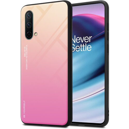  ohi&scaron;je, združljiv z oneplus v rumeni - roza - dvobarvni za&scaron;čitni pokrov iz silikona tpu in hrbta iz kaljenega stekla, (20590358) Cene