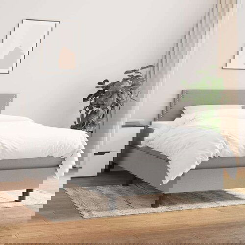  Box spring postelja z vzmetnico svetlo siva 80x200 cm blago, (20724530) Slike
