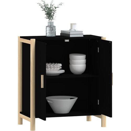  Komoda crna 62 x 38 x 70 cm od konstruiranog drva Slike