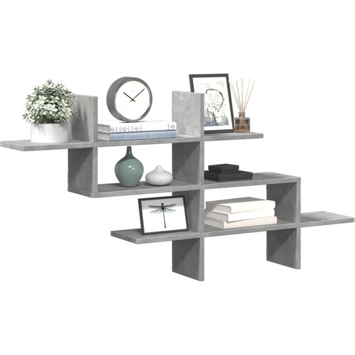 vidaXL Stenska polica betonsko siva 124,5x18x60,5 cm iverna plošča Cene