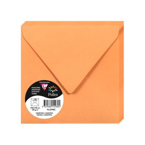 Clairefontaine kuverte Pollen 140x140mm 120gr orange1/20 Cijene