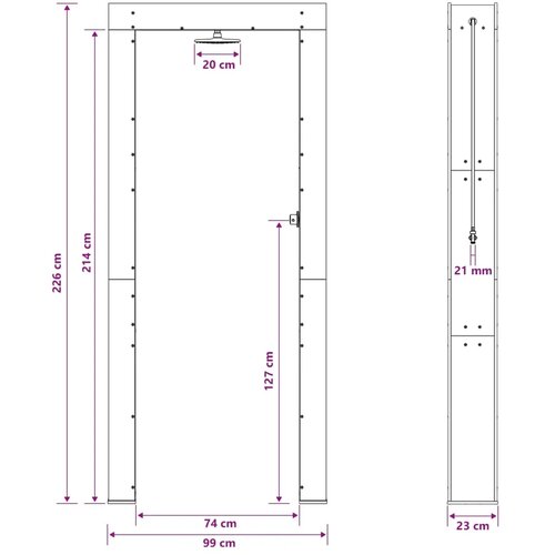  Vanjski tu&scaron; 226 cm Impregnirano borovo drvo i nehrđajući čelik - Prirodno impregnirano Cijene