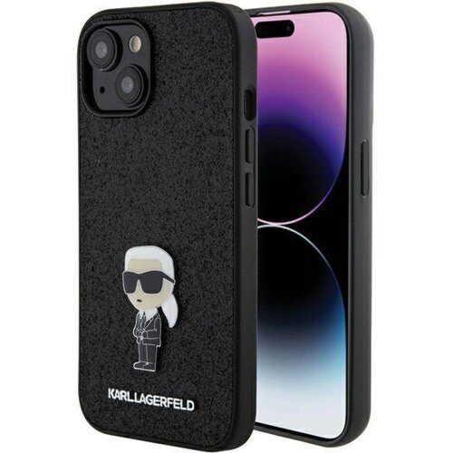Karl Lagerfeld Originalen ovitek KLHCP15MGKNPSK za iPhone 15 Plus črn ovitek z bleščicami - Glitter IML NFT Iconic Cene