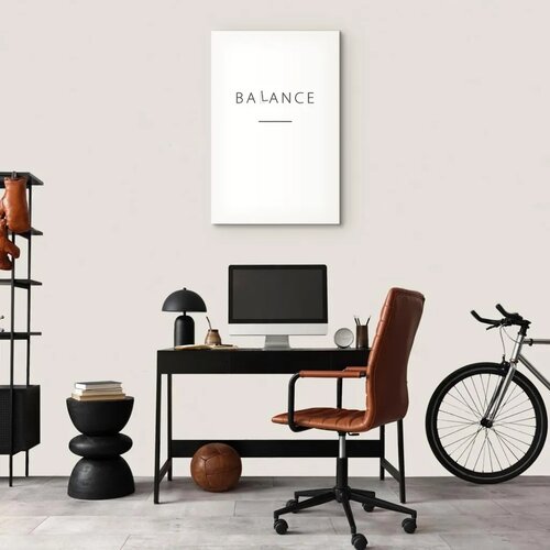  Slika - Balance of Words (1-part) - Black English Text on White 40x60 Akustična Cijene