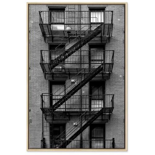  Slika - Emergency Exit (1 Part) Vertical 80x120 U prirodnom drvenom okviru Slike