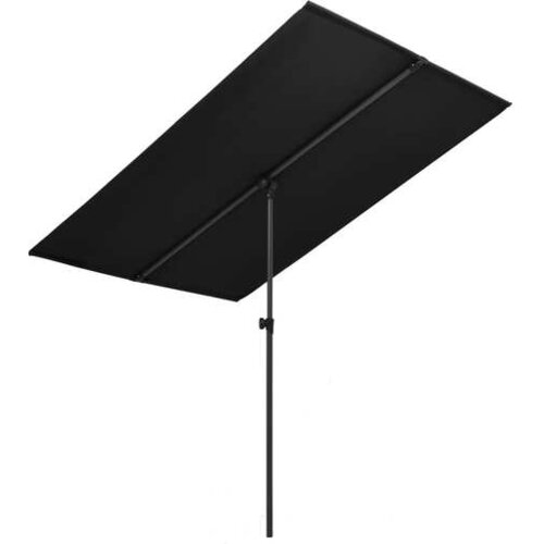  Zunanji senčnik z aluminijastim drogom 180x130 cm črn Cene