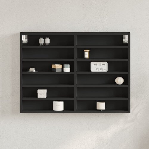  Vitrina crna 80 x 8,5 x 58 cm konstruirano drvo Cijene