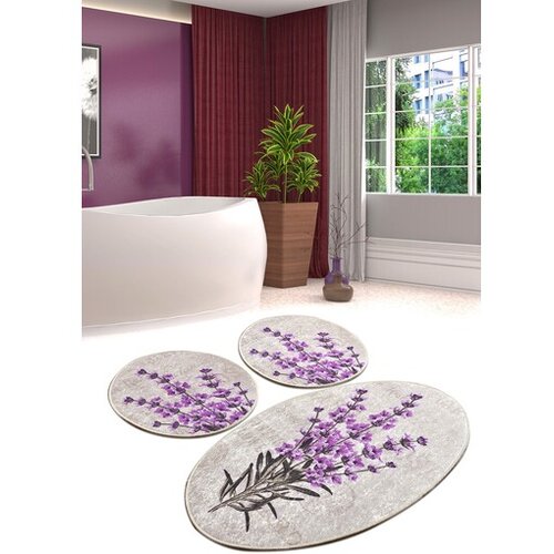 Lessentiel Maison Vijolične/bež kopalniške preproge v kompletu 3 ks 60x100 cm Lavender – Cene