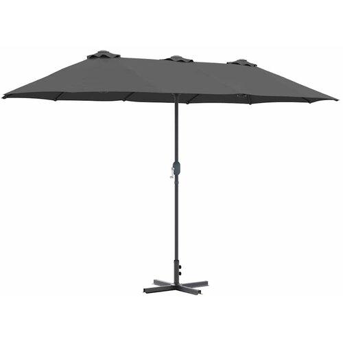 VidaXL Vrtni dežnik Antracit 370 x 197 x 239 cm Poliester in aluminij, (5000160750) Slike