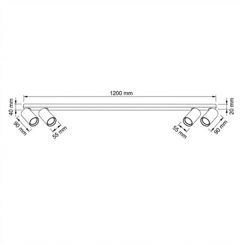 Brilagi Spot svetlo SELE LONG 4xGU10/30W/230V crno Slike