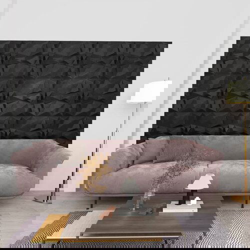 VidaXL 3D stenski paneli 24 kosov 50x50 cm diamantno črni 6 m&amp;sup2; Slike