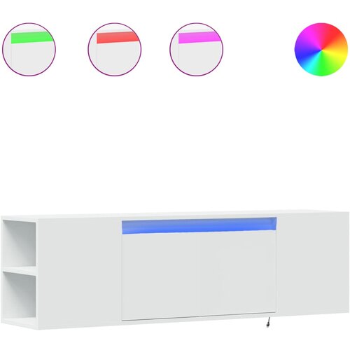 Maison Chic Stenska TV omarica - TV stojalo - Televizijska omarica z LED lučkami bela 135x31x39,5 cm, (21699847) Slike