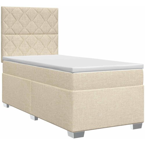  Boxspring krevet s madracem Krem 80 x 200 cm Tkanina Slike